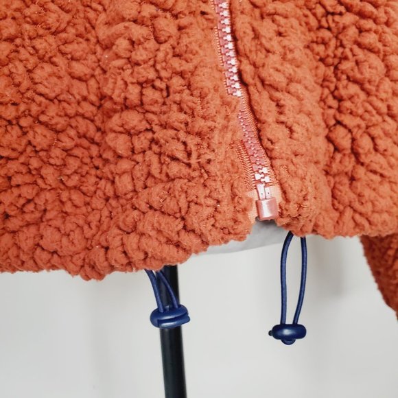 UO ME JANE Burnt Orange Fleece Teddy Bomber Jacket - Picture 6 of 10